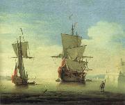 Monamy, Peter A fifty gun two-decker,at sea near a coast